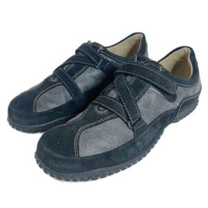 Wolky Crossfeet 1955 Sneakers Comfort Shoes Grey Black Leather Size 42 11